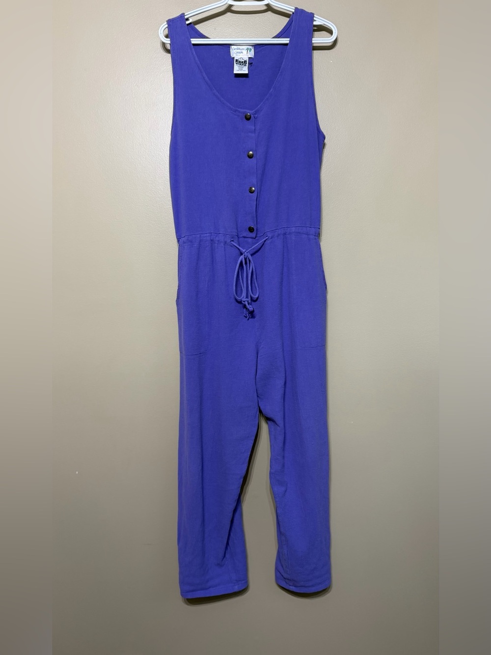 Vintage 90’s Ezze Wear Cotton Twill Relaxed Fit Straight Leg Jumpsuit